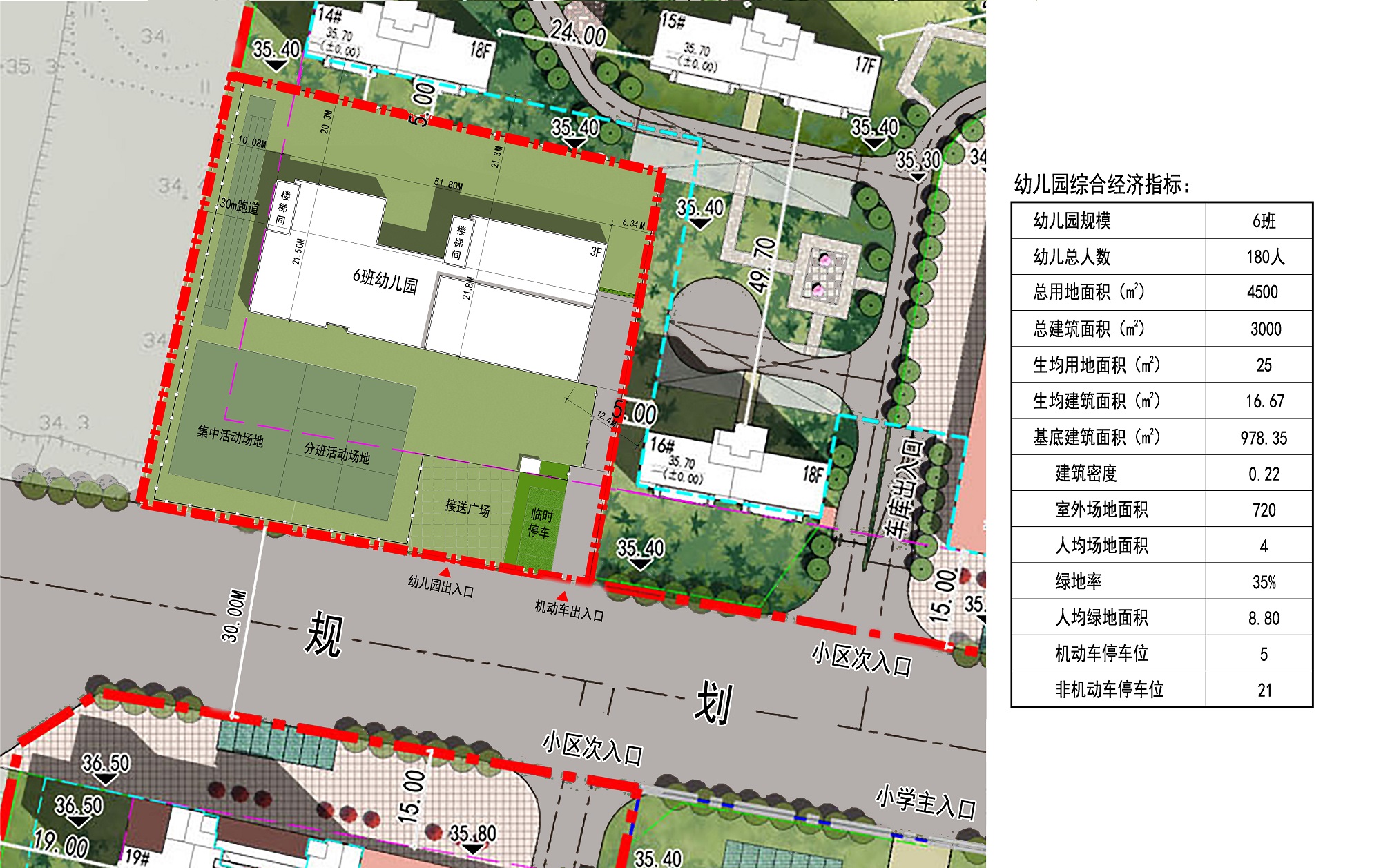 莱山区庙后西沟北北幼儿园地块规划设计方案